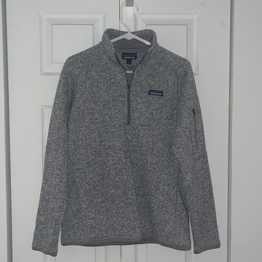 Women’s grey Patagonia Quarter Zip (size large).